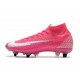 Nike Mercurial Superfly 7 Elite SG-Pro AC x Mbappe Rose Blanc Noir