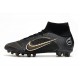 Nike Mercurial Superfly 8 Elite AG-PRO Noir Or Métallique Argent Métallique