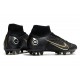 Nike Mercurial Superfly 8 Elite AG-PRO Noir Or Métallique Argent Métallique