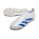 Crampons adidas Predator Elite Laceless FG Blanc Bleu