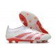 Crampons adidas Predator Elite Laceless FG Blanc Rouge