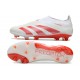 Crampons adidas Predator Elite Laceless FG Blanc Rouge