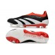 Crampons adidas Predator Elite Laceless FG Noir Banc Rouge Solaire