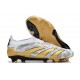 Crampons adidas Predator Elite Laceless FG Blanc Or Gris