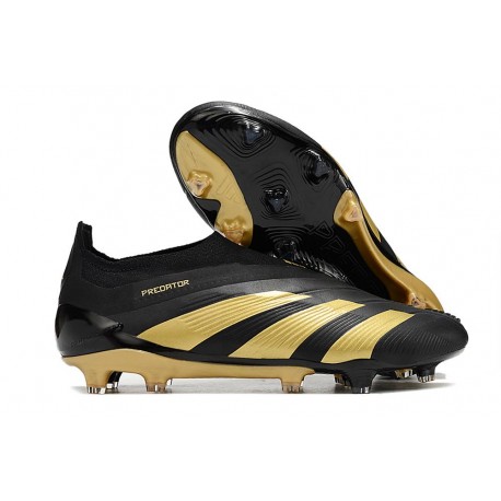 Crampons adidas Predator Elite Laceless FG Noir Or