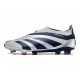 Crampons adidas Predator Elite Laceless FG Argent Noir Rouge