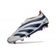 Crampons adidas Predator Elite Laceless FG Argent Noir Rouge