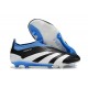 Crampons adidas Predator Elite Laceless FG Noir Blanc Bleu