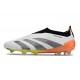 Crampons adidas Predator Elite Laceless FG Blanc Noir Orange