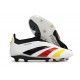 Crampons adidas Predator Elite Laceless FG Blanc Noir Rouge Jaune