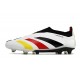 Crampons adidas Predator Elite Laceless FG Blanc Noir Rouge Jaune