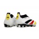 Crampons adidas Predator Elite Laceless FG Blanc Noir Rouge Jaune