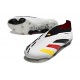 Crampons adidas Predator Elite Laceless FG Blanc Noir Rouge Jaune