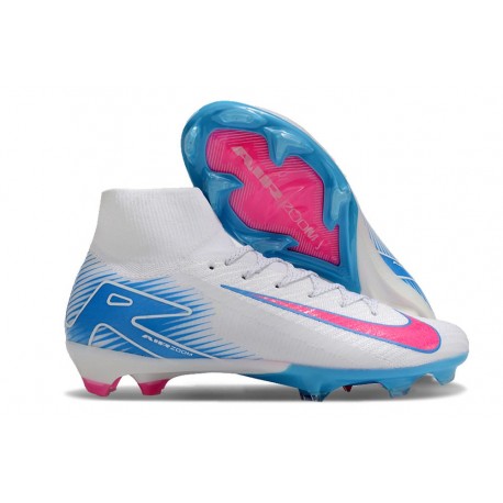 Crampon Nike Zoom Mercurial Superfly X Elite FG Blanc Bleu Rose