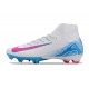 Crampon Nike Zoom Mercurial Superfly X Elite FG Blanc Bleu Rose