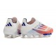 Chaussure adidas F50+ Laceless FG Advancement - Blanc Rouge Bleu