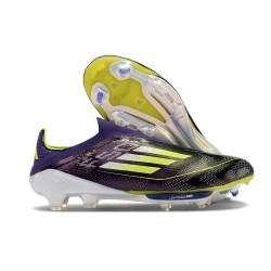 Chaussure adidas F50+ Laceless FG Fast Reborn - Violet Blanc Lucid Lemon