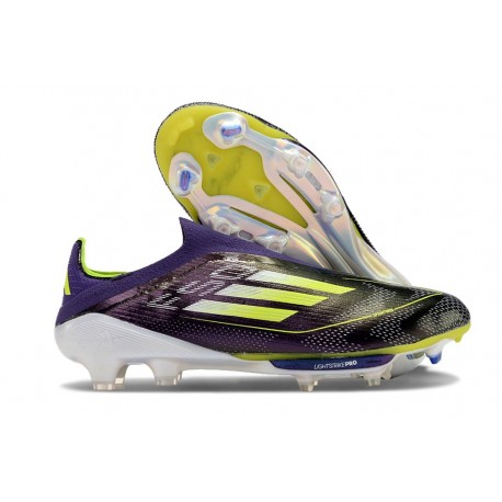 Chaussure adidas F50+ Laceless FG Fast Reborn - Violet Blanc Lucid Lemon