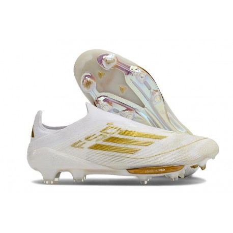 Chaussure adidas F50+ Laceless FG Day Spark - Blanc Doré Blanc