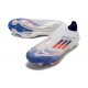 Chaussure adidas F50+ Laceless FG Advancement - Blanc Rouge Bleu