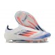 Crampons adidas F50 Elite Laceless FG Advancement - Blanc Bleu Rouge 