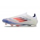 Crampons adidas F50 Elite Laceless FG Advancement - Blanc Bleu Rouge 