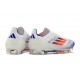 Crampons adidas F50 Elite Laceless FG Advancement - Blanc Bleu Rouge 