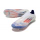 Crampons adidas F50 Elite Laceless FG Advancement - Blanc Bleu Rouge 