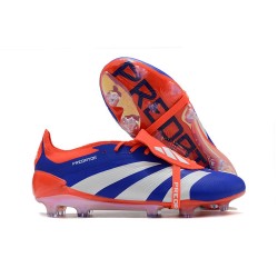 adidas Predator Elite Tongue FG Bleu Lucide Blanc Ftwr Rouge Solaire