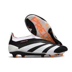 Crampons adidas Predator Elite Laceless FG Noir Blanc Orange