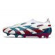 Crampons adidas Predator Elite Laceless FG Blanc Rouge Bleu