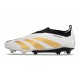 Crampons adidas Predator Elite Laceless FG Blanc Or