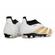 Crampons adidas Predator Elite Laceless FG Blanc Or