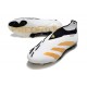 Crampons adidas Predator Elite Laceless FG Blanc Or