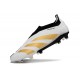 Crampons adidas Predator Elite Laceless FG Blanc Or