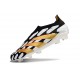 Crampons adidas Predator Elite Laceless FG Noir Blanc Or