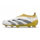 Crampons adidas Predator Elite Laceless FG Blanc Or Gris