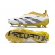 Crampons adidas Predator Elite Laceless FG Blanc Or Gris