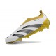 Crampons adidas Predator Elite Laceless FG Blanc Or Gris