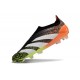 Crampons adidas Predator Elite Laceless FG Noir Blanc Vert Orange