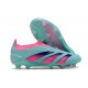 Crampons adidas Predator Elite Laceless FG Bleu Rose