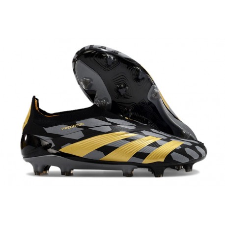 Crampons adidas Predator Elite Laceless FG Noir Or