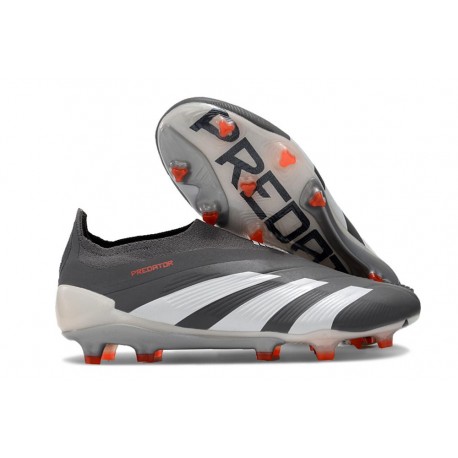 Crampons adidas Predator Elite Laceless FG Noir Blanc