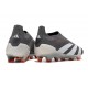 Crampons adidas Predator Elite Laceless FG Noir Blanc