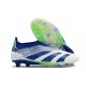 Crampons adidas Predator Elite Laceless FG Bleu Blanc Vert