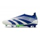 Crampons adidas Predator Elite Laceless FG Bleu Blanc Vert