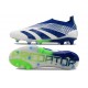 Crampons adidas Predator Elite Laceless FG Bleu Blanc Vert