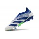 Crampons adidas Predator Elite Laceless FG Bleu Blanc Vert