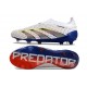 Crampons adidas Predator Elite Laceless FG Blanc Gris Rouge Bleu