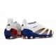 Crampons adidas Predator Elite Laceless FG Blanc Gris Rouge Bleu